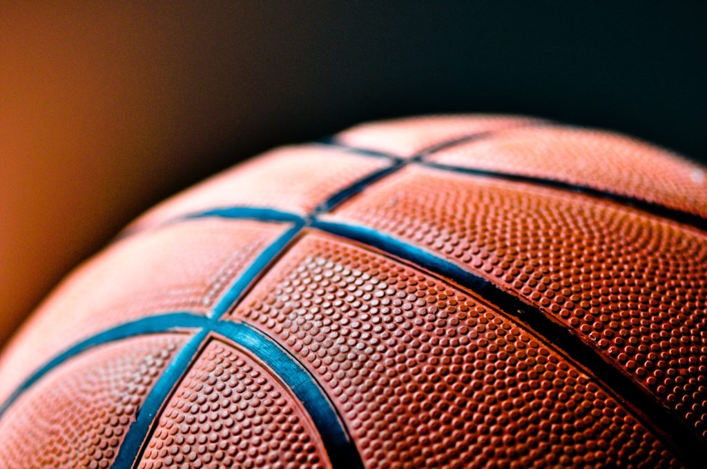 Closeup image of a basketball