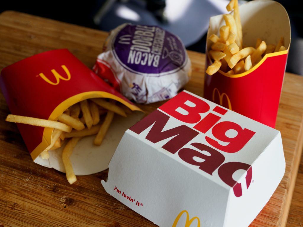 Picture of Mcdonalds order with big mac and fries