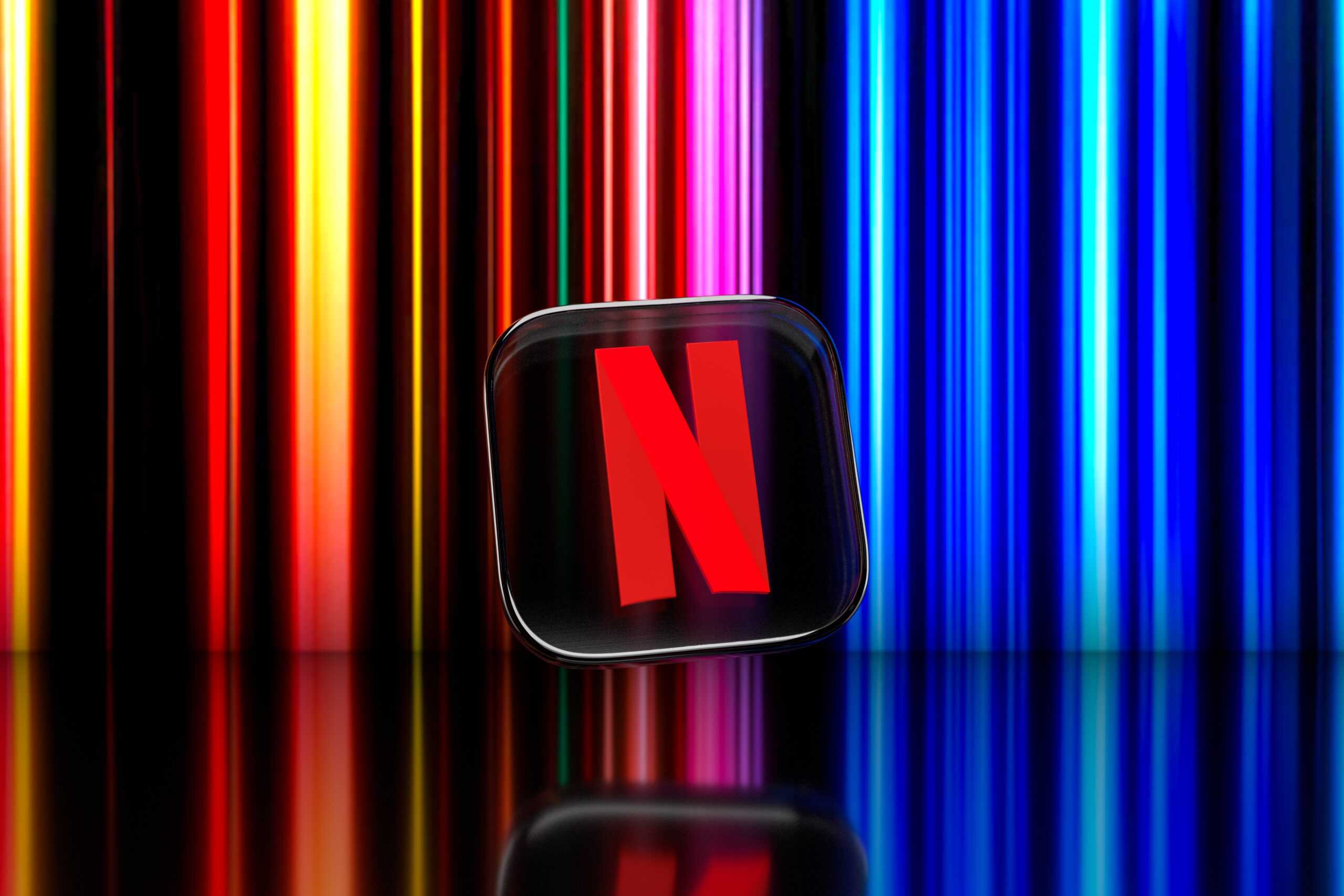 Netflix logo and lighting background