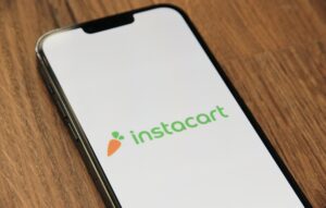 Instacart app logo open on a mobile phone