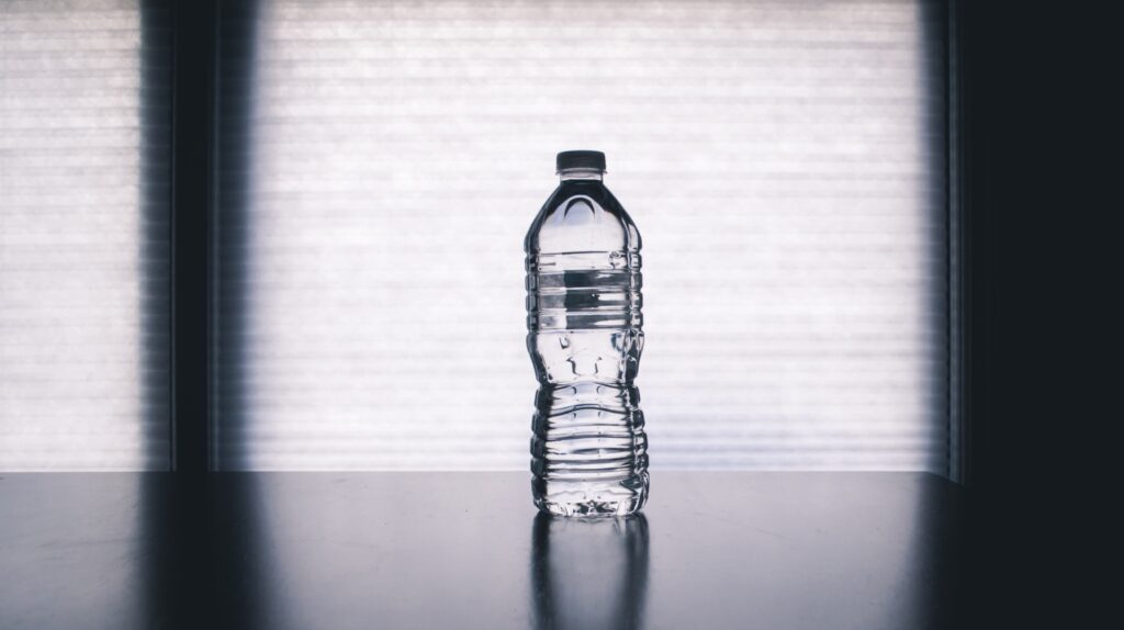 Water bottle with white background