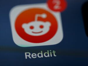 Reddit logo on screen
