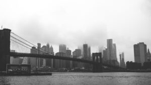 Foggy new york city