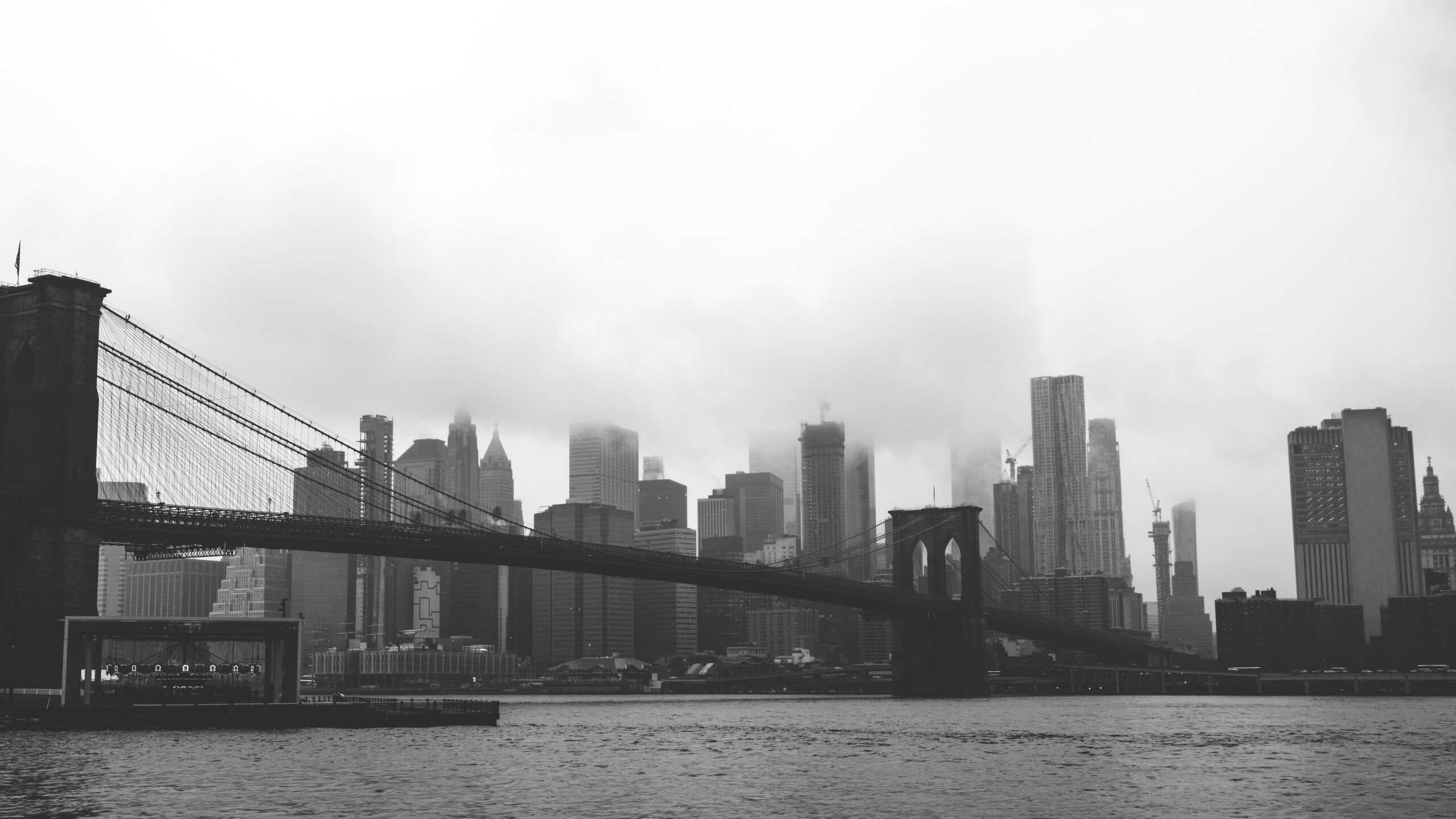 Foggy new york city