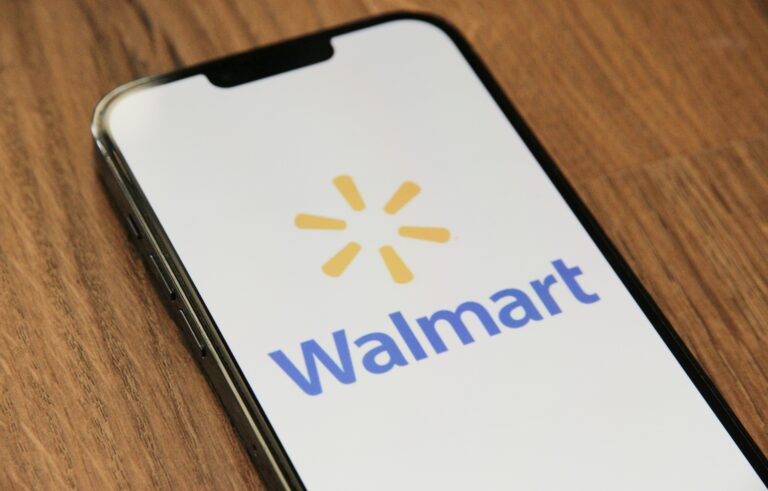 Walmart logo on mobile phone