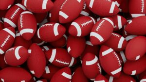 Pile of footballs