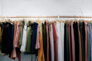 Clothing on a rack